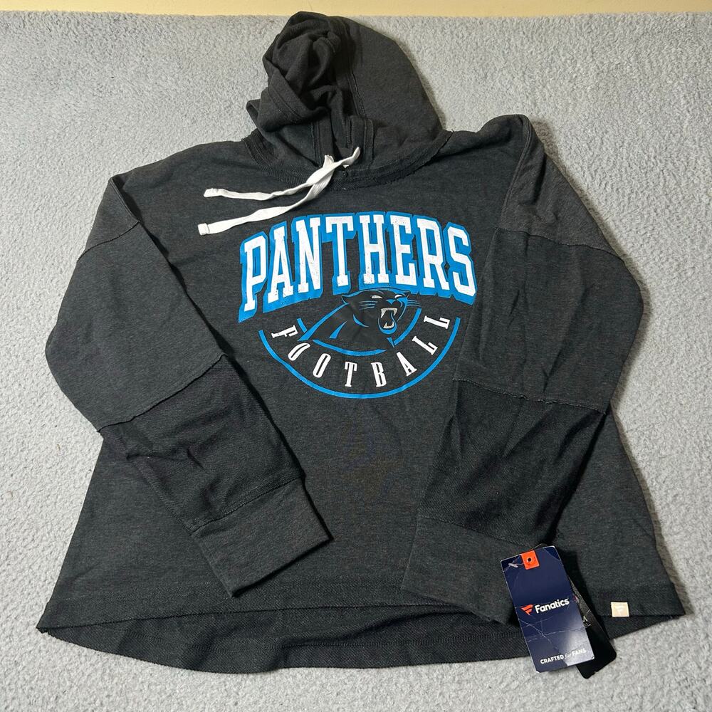 NEW Fanatics Carolina‎ Panthers Hoodie Gray Pullover NFL Football Size S